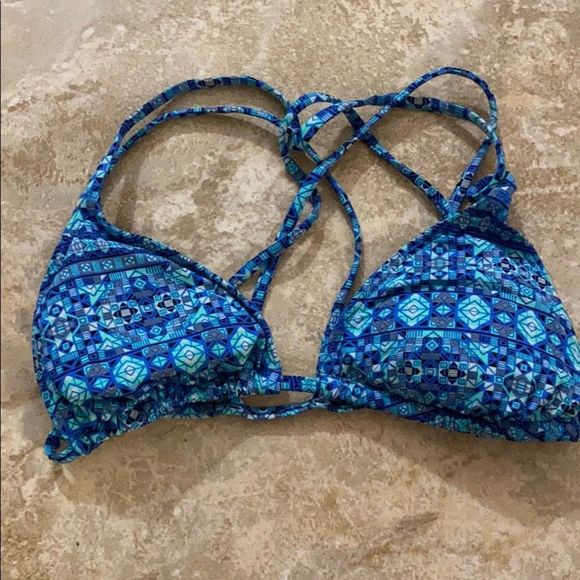 Abercrombie & Fitch swim blue triangle top xs - Picture 1 of 3